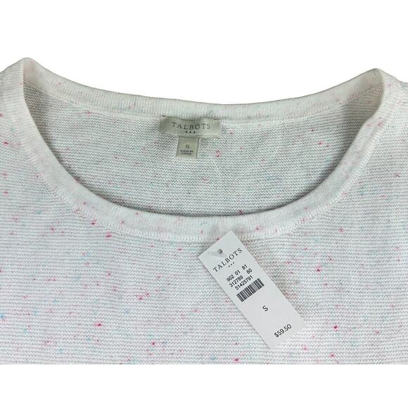 Talbots Pullover Sweater Speckled Sweater Sz Small Pastels 3/4 Sleeve New - Picture 4 of 8